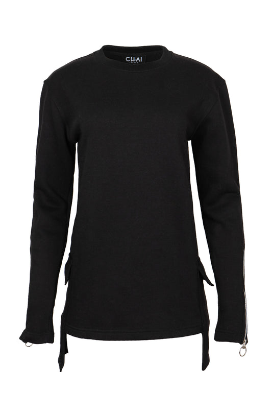 Sweatshirt with Patch Pockets