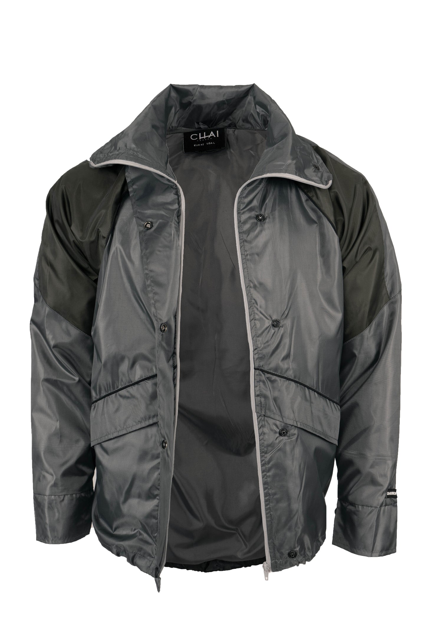 Windbreaker Jacket - Grey / Green