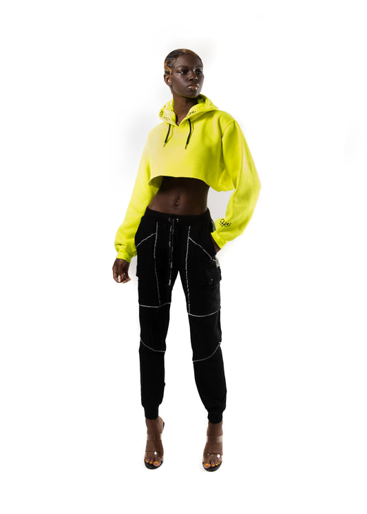 Cropped Embroidered Hoodie