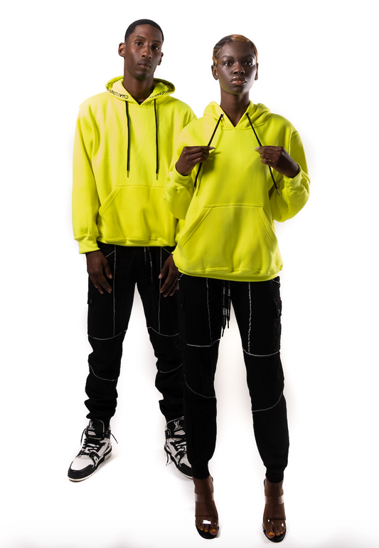 Embroidered Hoodie - Lime Green