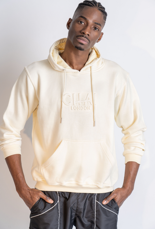 Embossed Hoodie - Eggshell