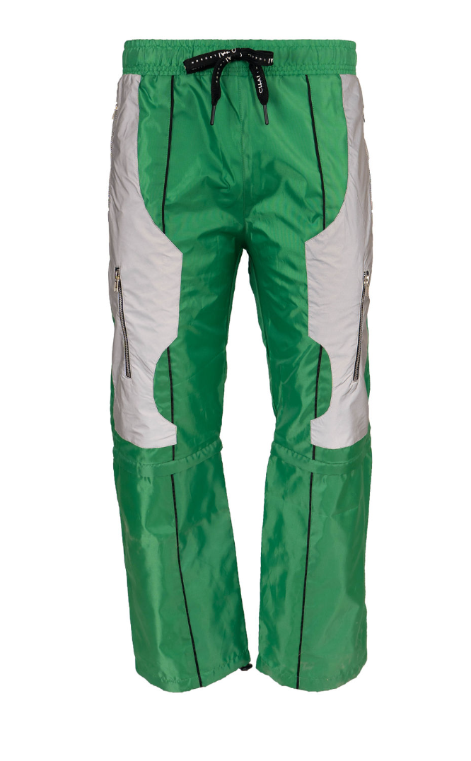 Reflective Windbreaker Pants - Money Green