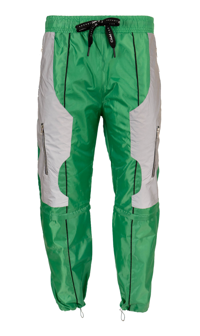Reflective Windbreaker Pants - Money Green