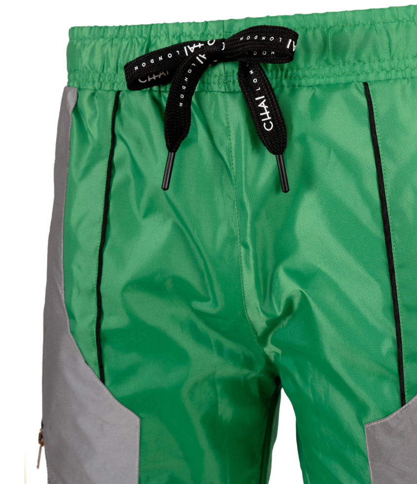 Reflective Windbreaker Pants - Money Green